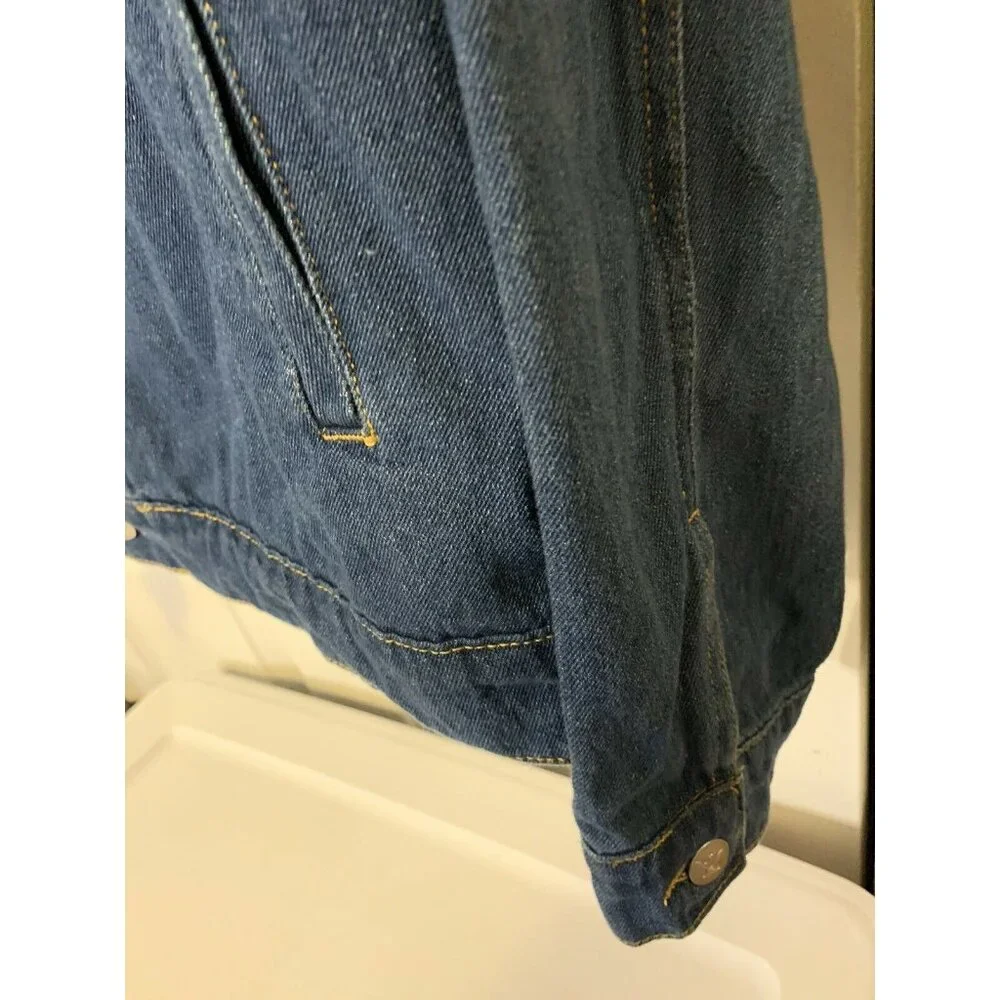 New Budweiser Denim Men’s Sz L Blue Trucker‎ Button Jean Logo Jacket NWT